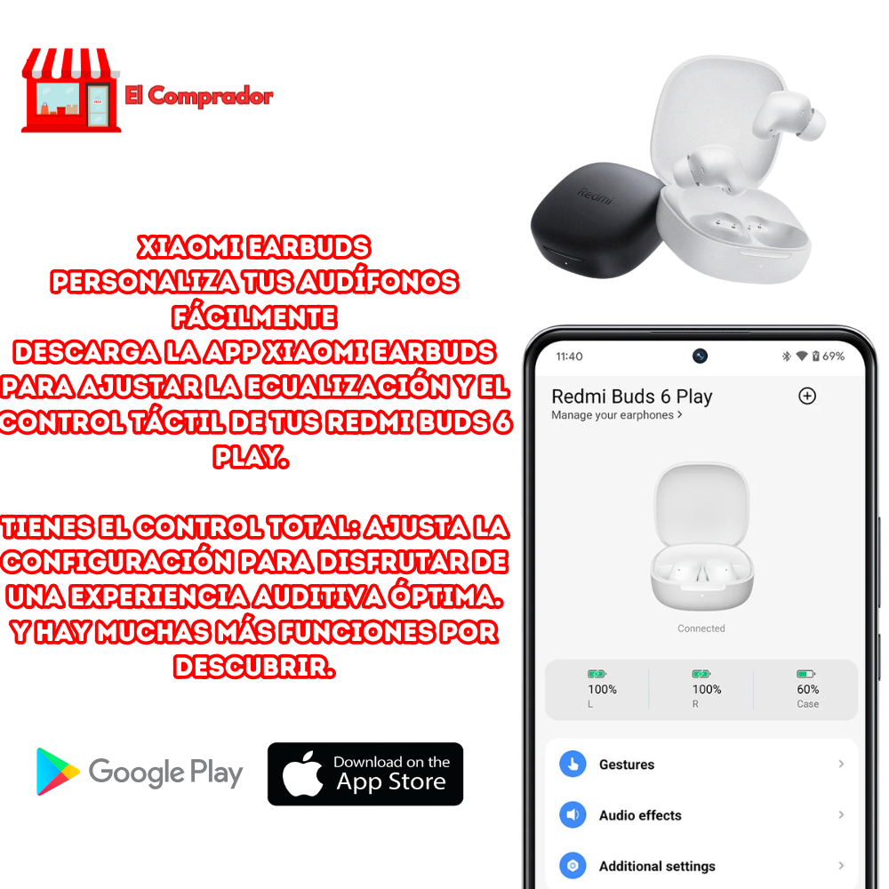 AUDIFONOS XIAOMI REDMI BUDS 6 PLAY